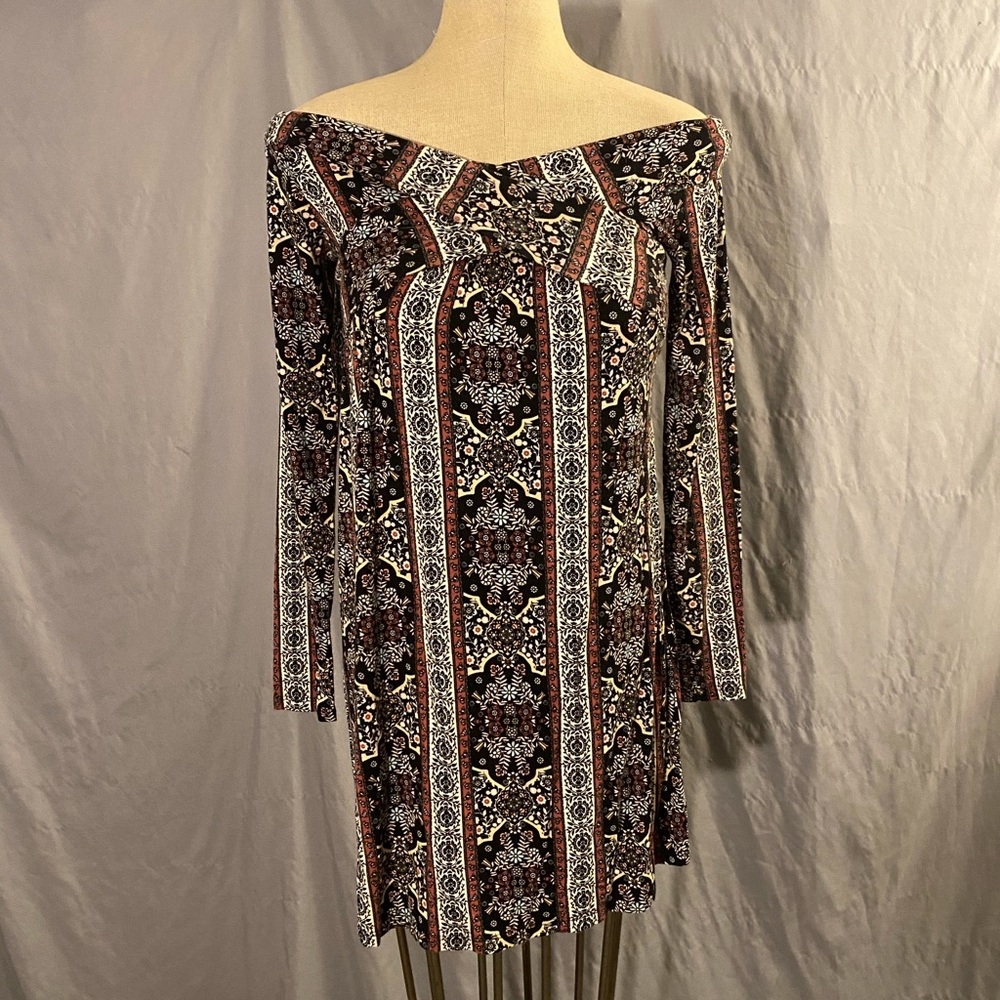 Off the shoulder print dress